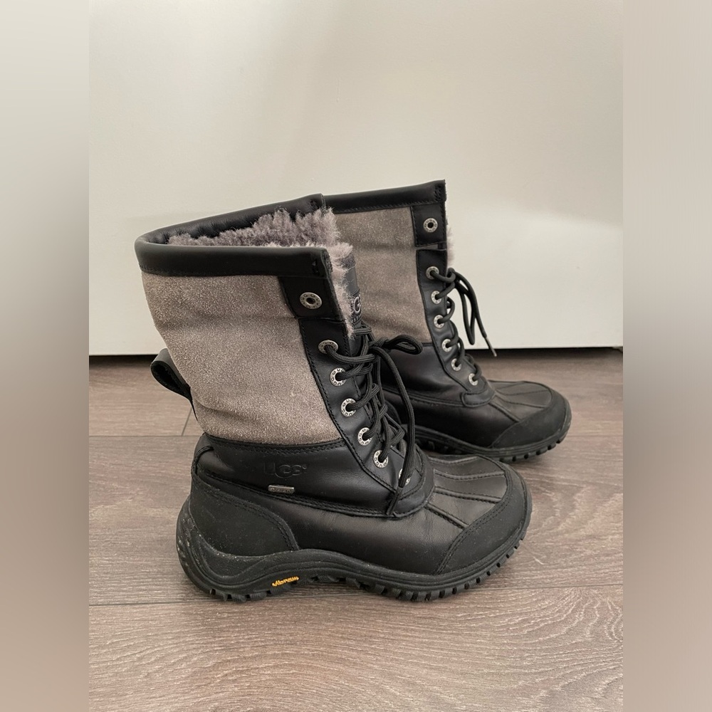 UGG Adirondack winter boots shoes black gray leather 5 warm waterproof snow 36